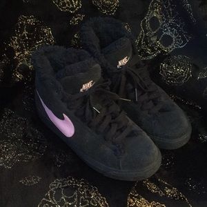 Fuzzy Pink & Black Nikes